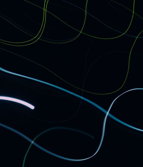 Abstract glowing green lines representing focus and inner balance